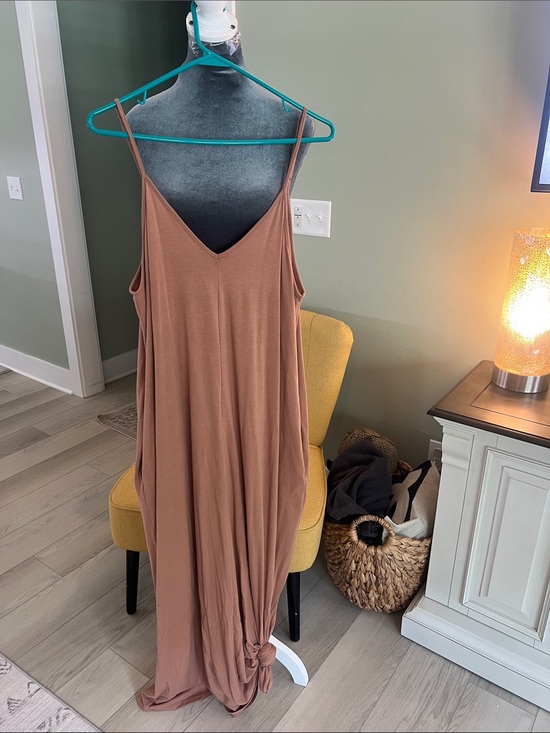 Zenana Signature Dresses & Skirts - Sleeveless V-Neck Maxi Dress in Taupe Brown